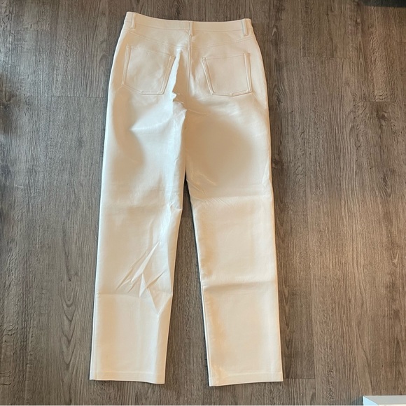 ARITZIA Wilfred The Melina Pant Cream Faux Vegan Leather Pants - Picture 3 of 9